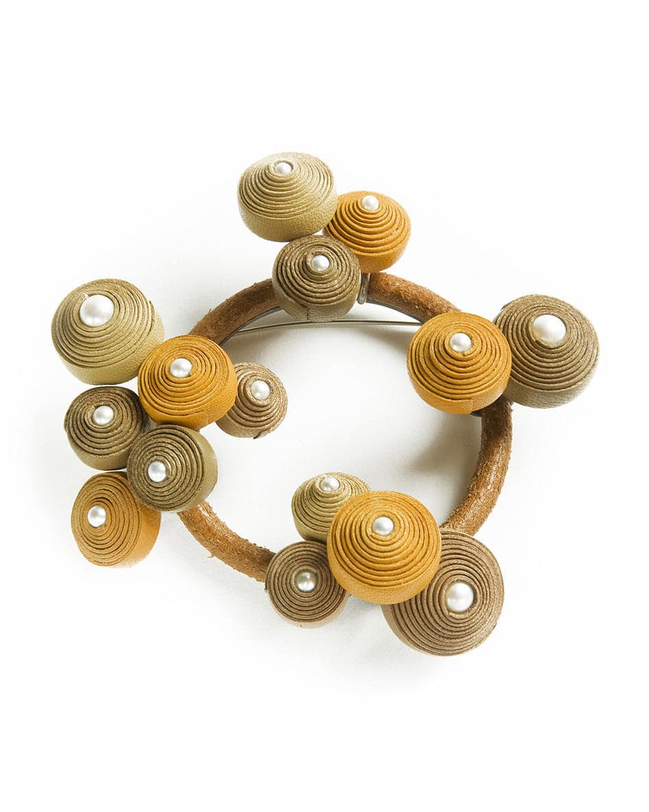 Yellow Swirl Brooch