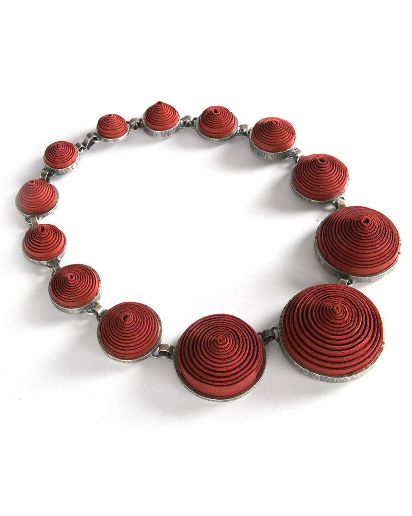 Flat Red Cone Necklace