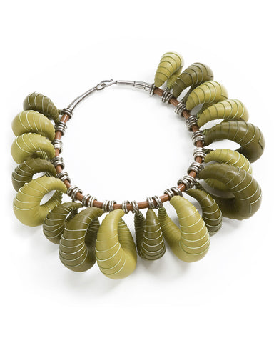 Green Pear Roll Necklace