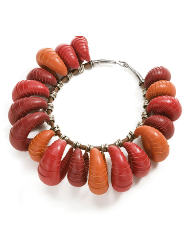 Red Pear Roll Necklace